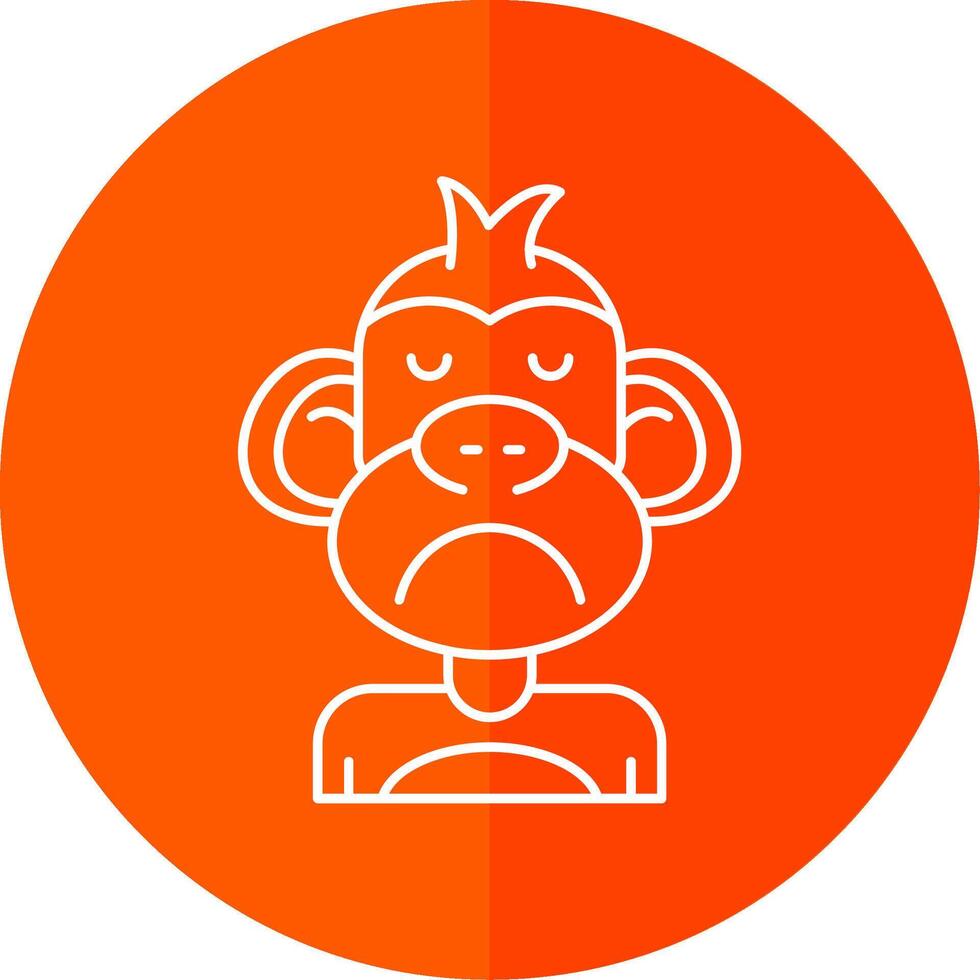 Sad Line Red Circle Icon vector
