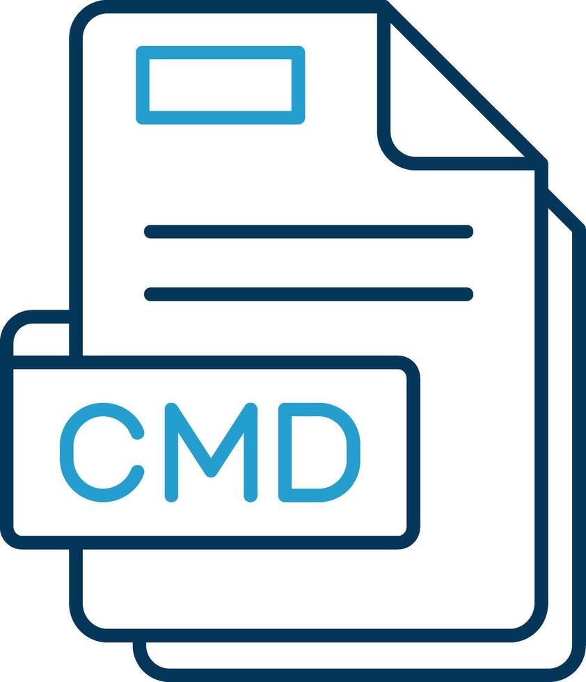 Cmd Line Blue Two Color Icon vector
