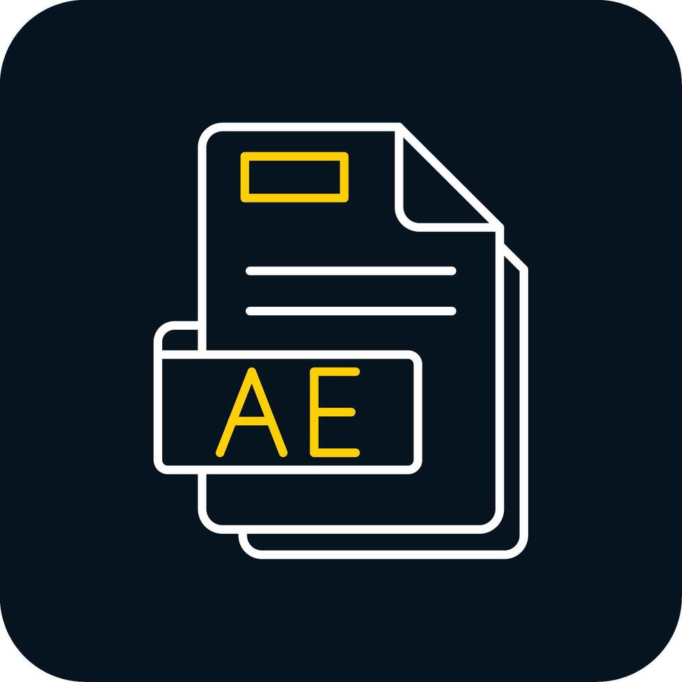 Ae Line Yellow White Icon vector