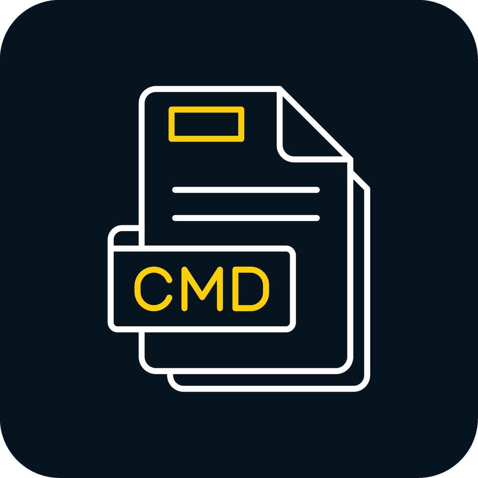 Cmd Line Yellow White Icon vector