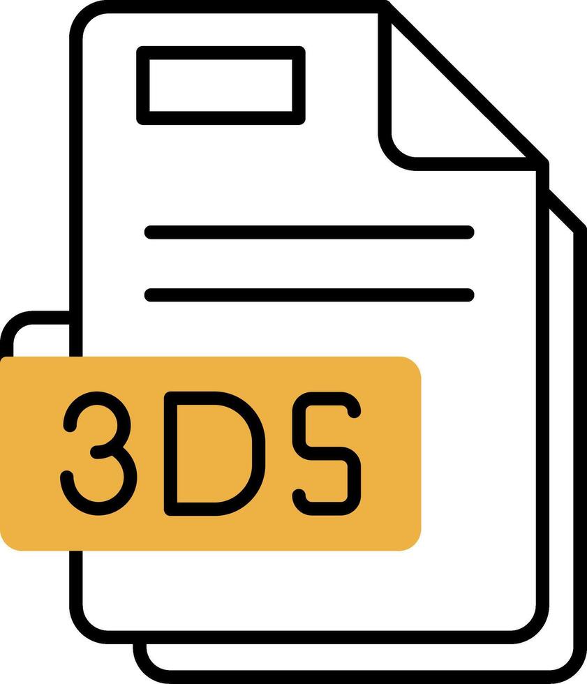 3ds Skined Filled Icon vector