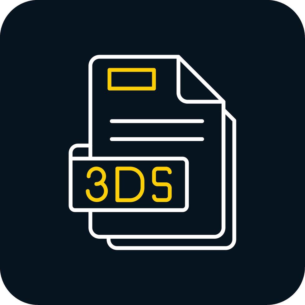 3ds Line Yellow White Icon vector