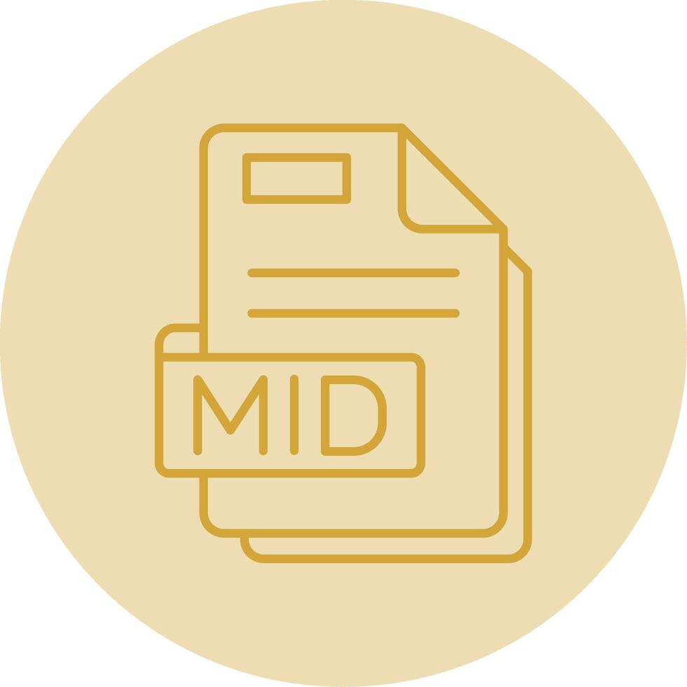 Mid Line Yellow Circle Icon vector