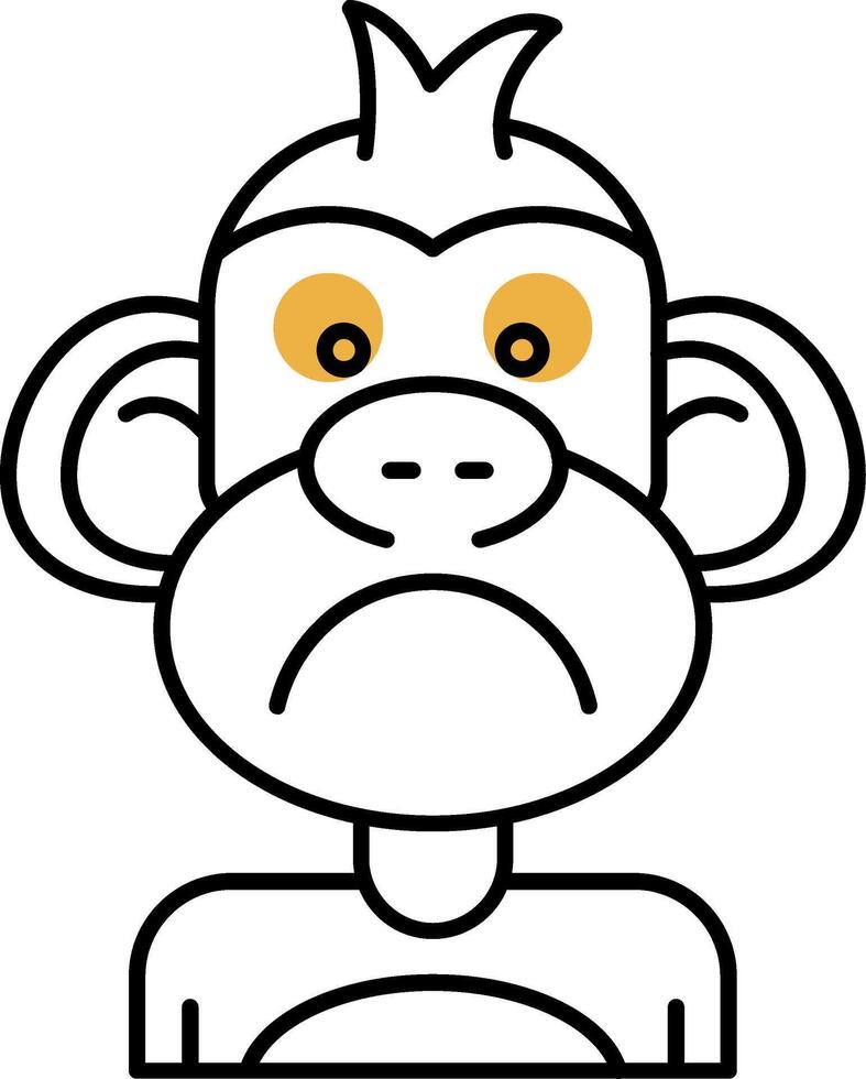 Sad Skined Filled Icon vector