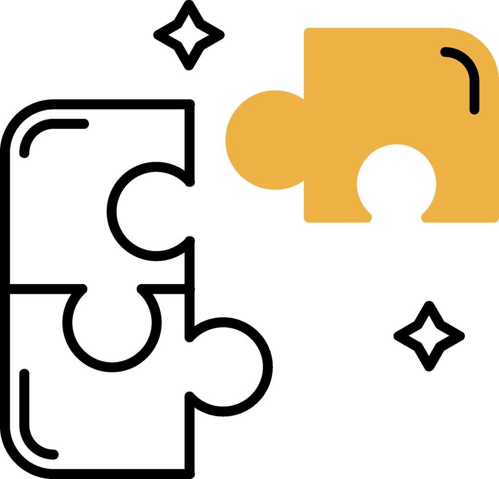 Puzzle Skined Filled Icon vector