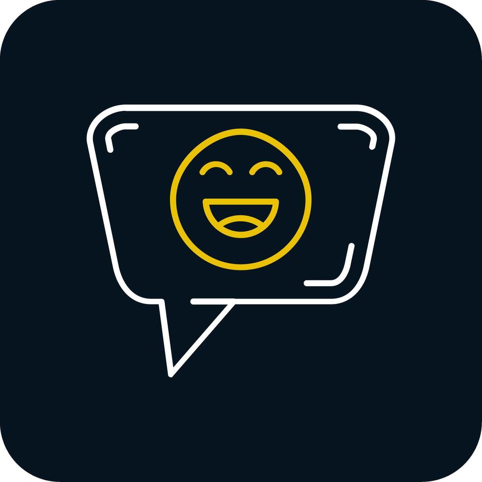 Happy Line Yellow White Icon vector