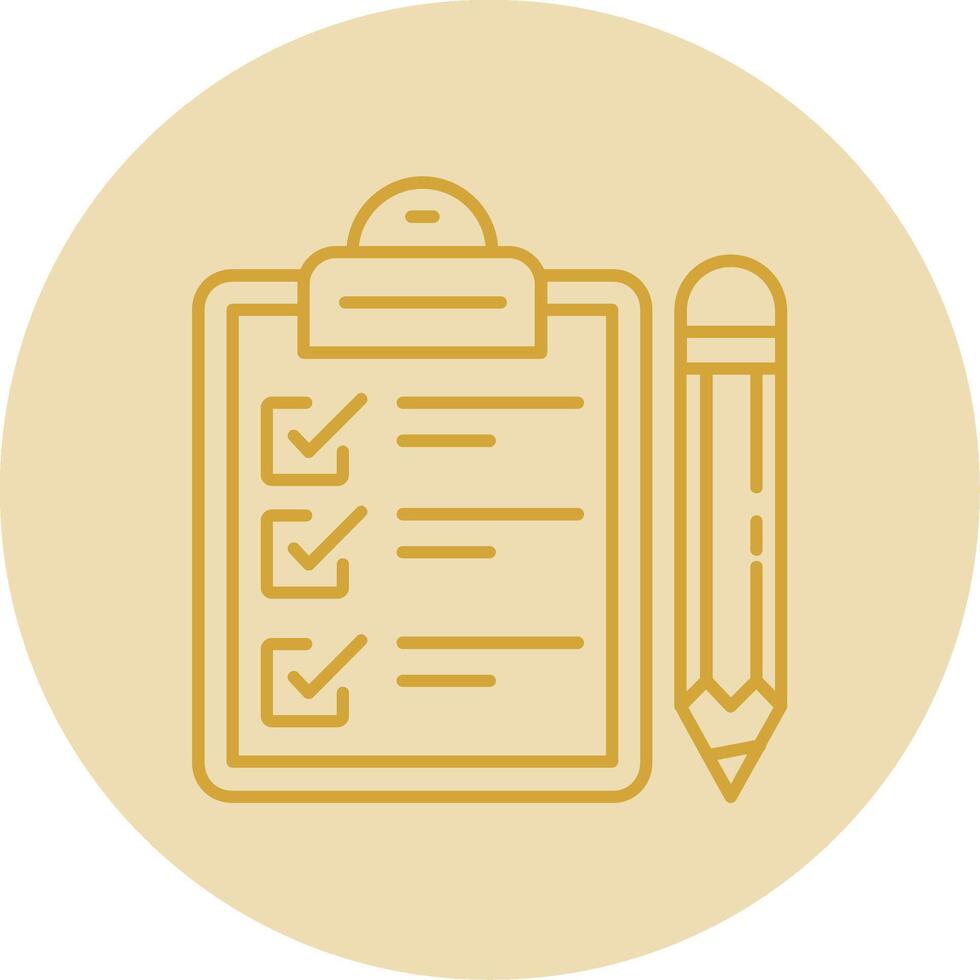 Exam Line Yellow Circle Icon vector