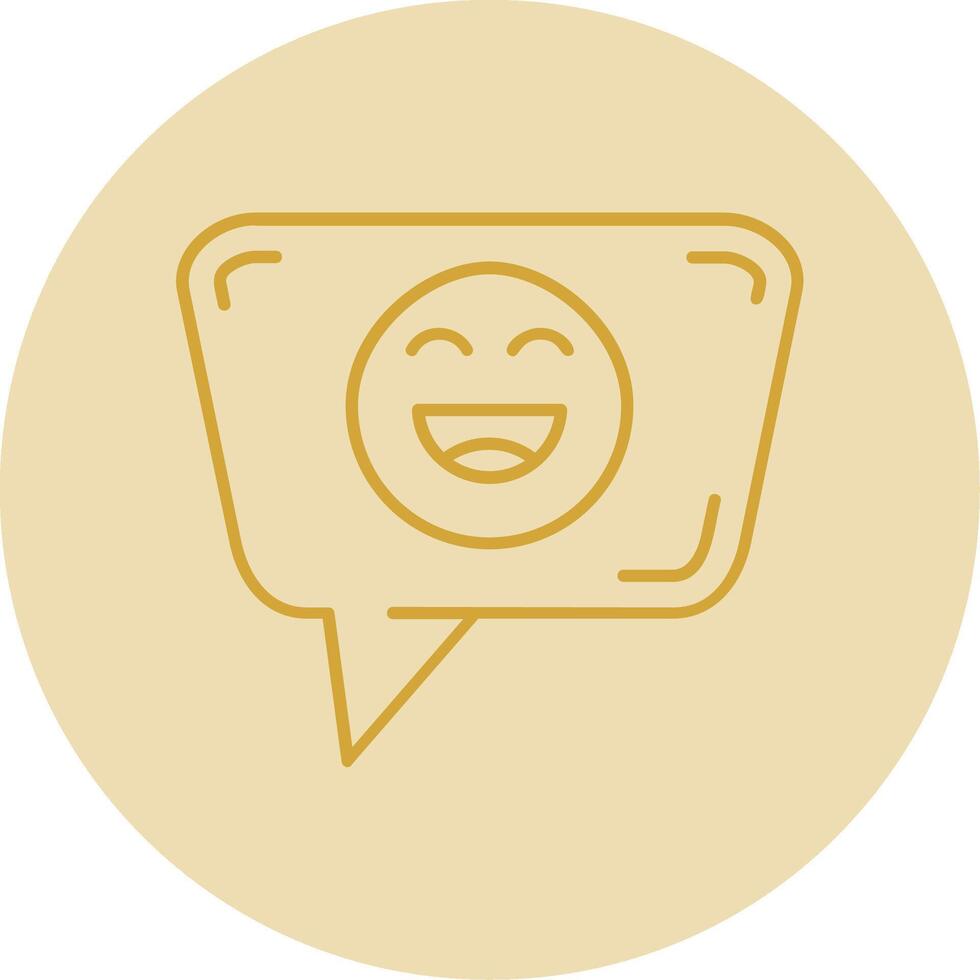 Happy Line Yellow Circle Icon vector