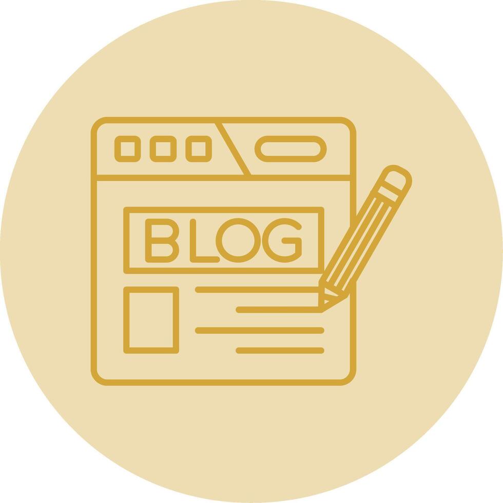 Blog línea amarillo circulo icono vector