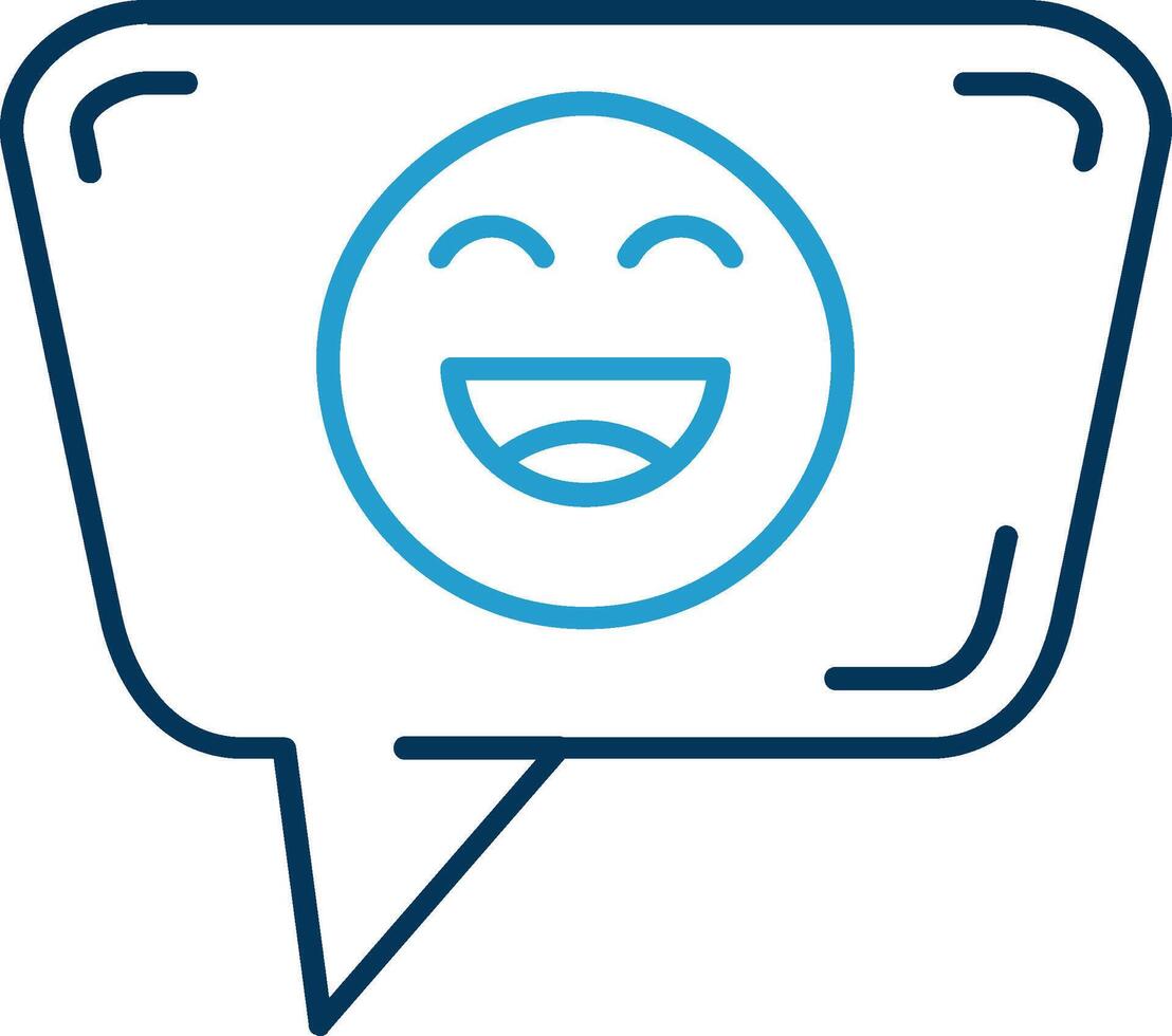 Happy Line Blue Two Color Icon vector