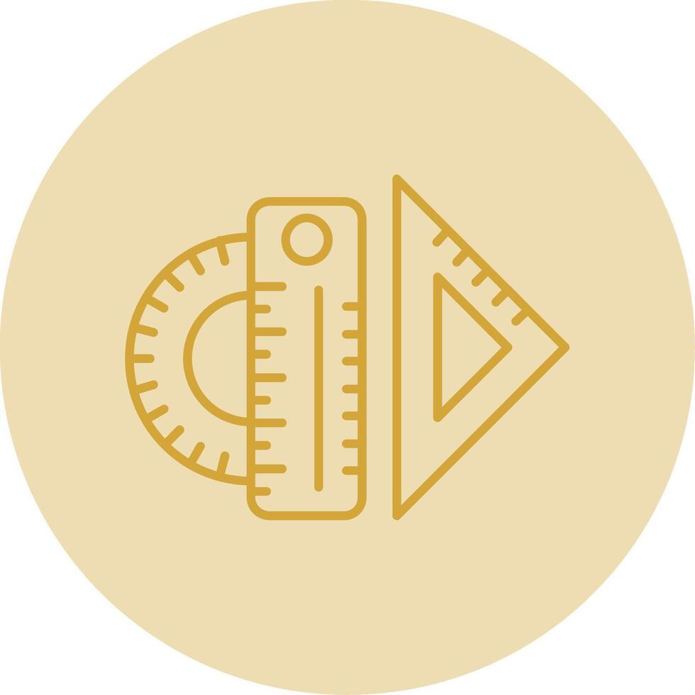 Ruler Line Yellow Circle Icon vector