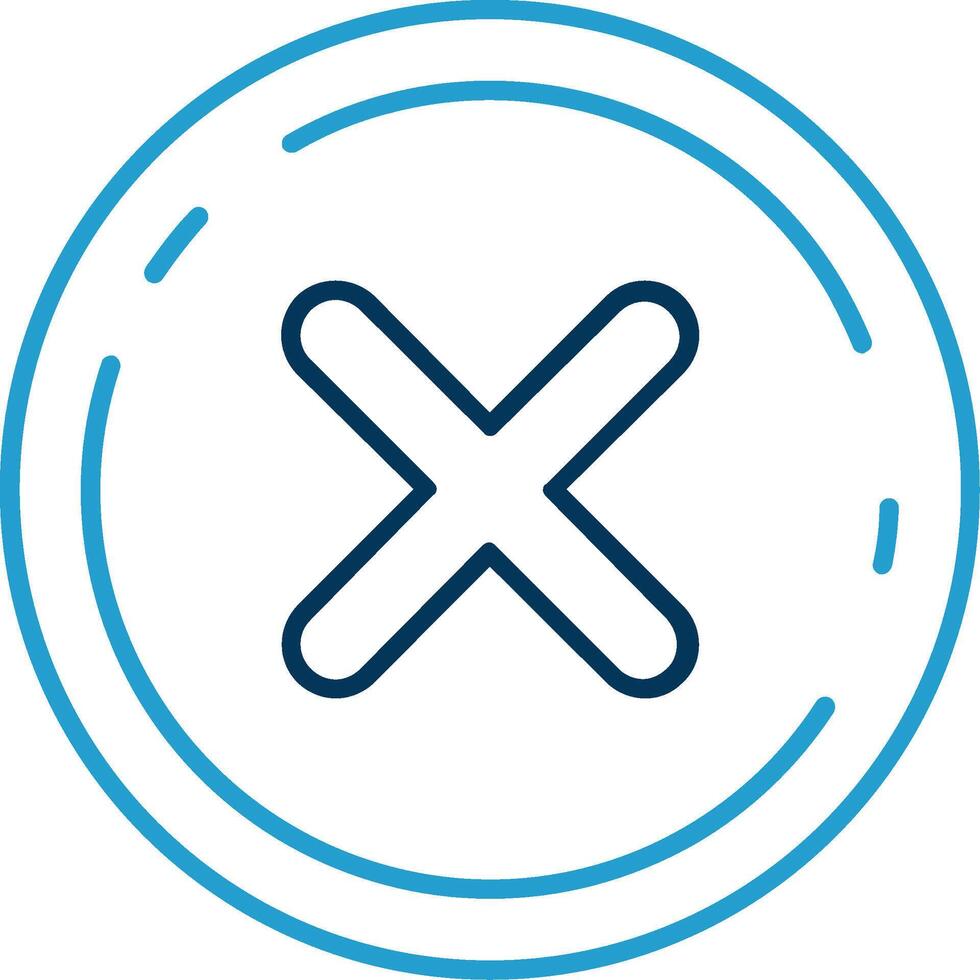 Cancel Line Blue Two Color Icon vector