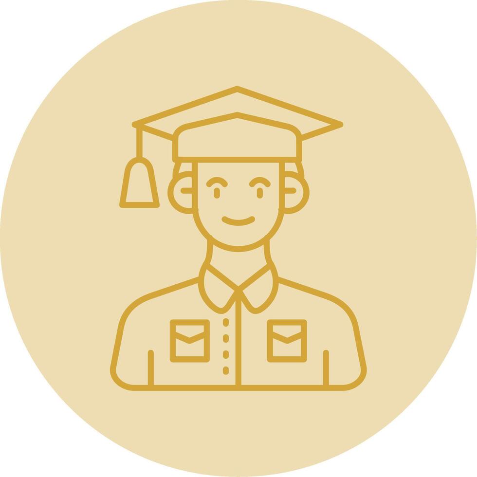 Student Line Yellow Circle Icon vector