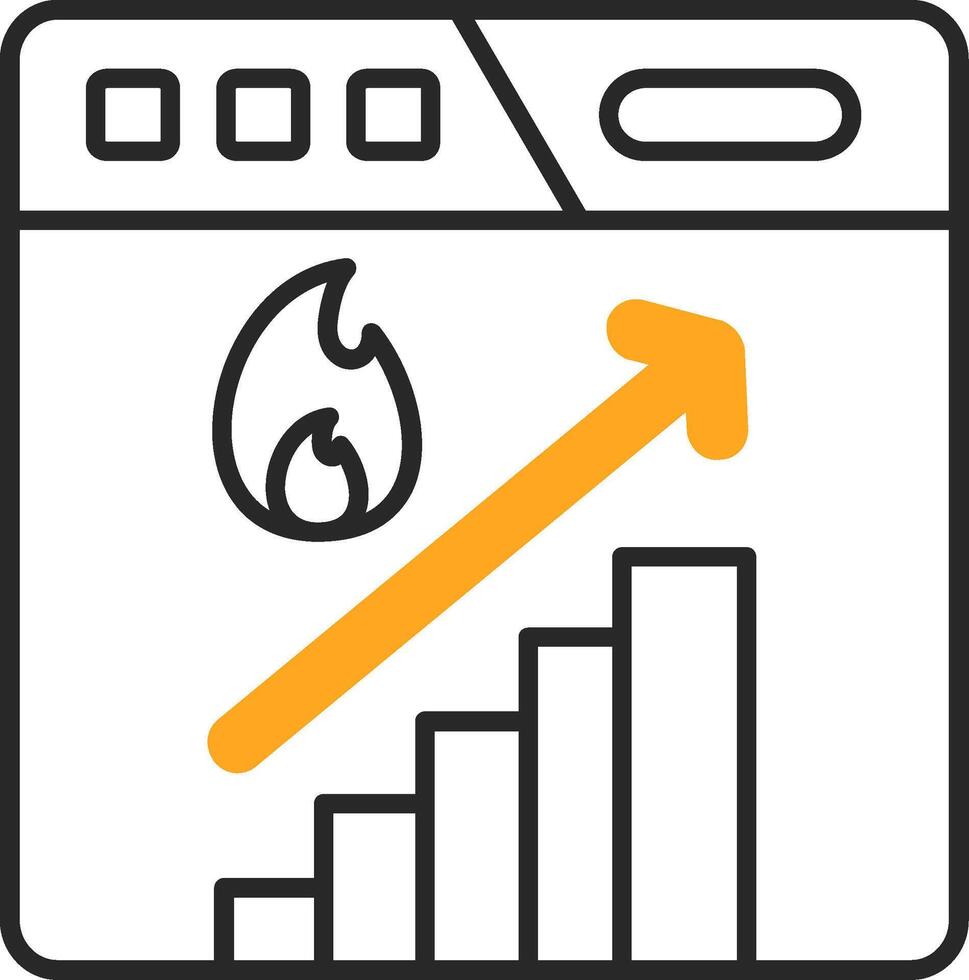 Increase Skined Filled Icon vector