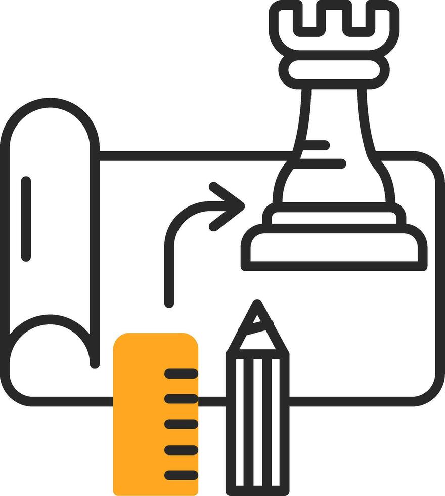 Strategy Skined Filled Icon vector