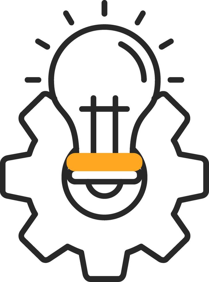 Idea Skined Filled Icon vector