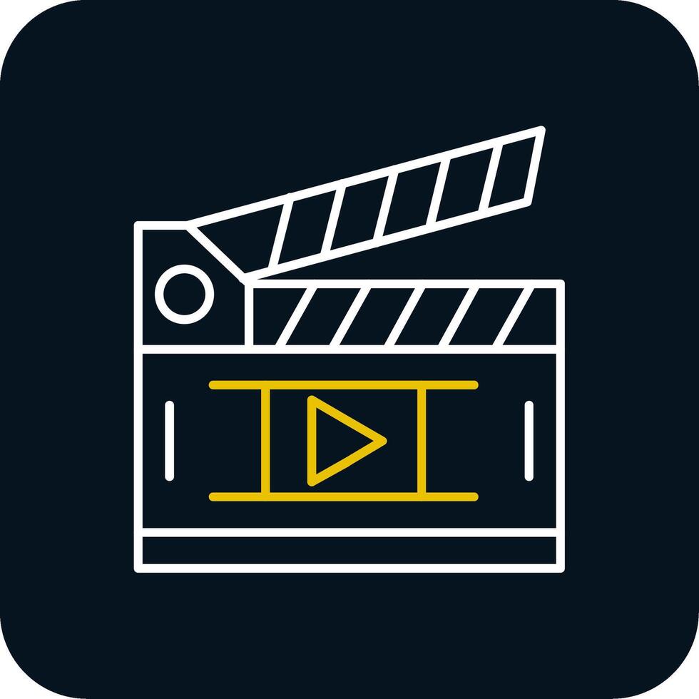 Movie Line Yellow White Icon vector