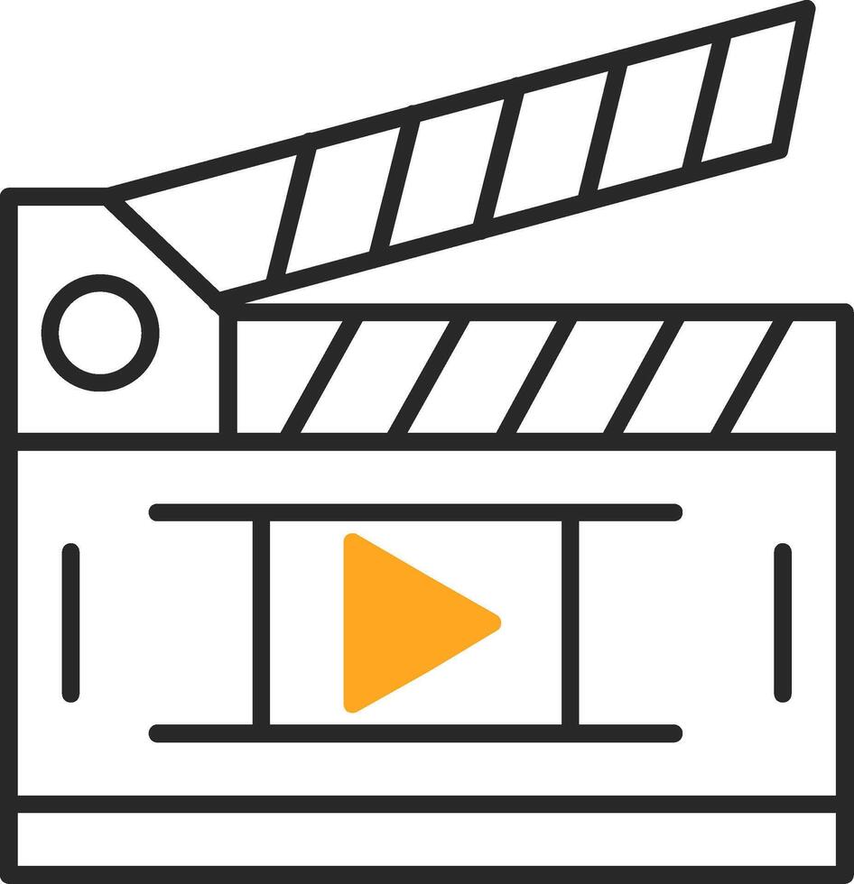 Movie Skined Filled Icon vector