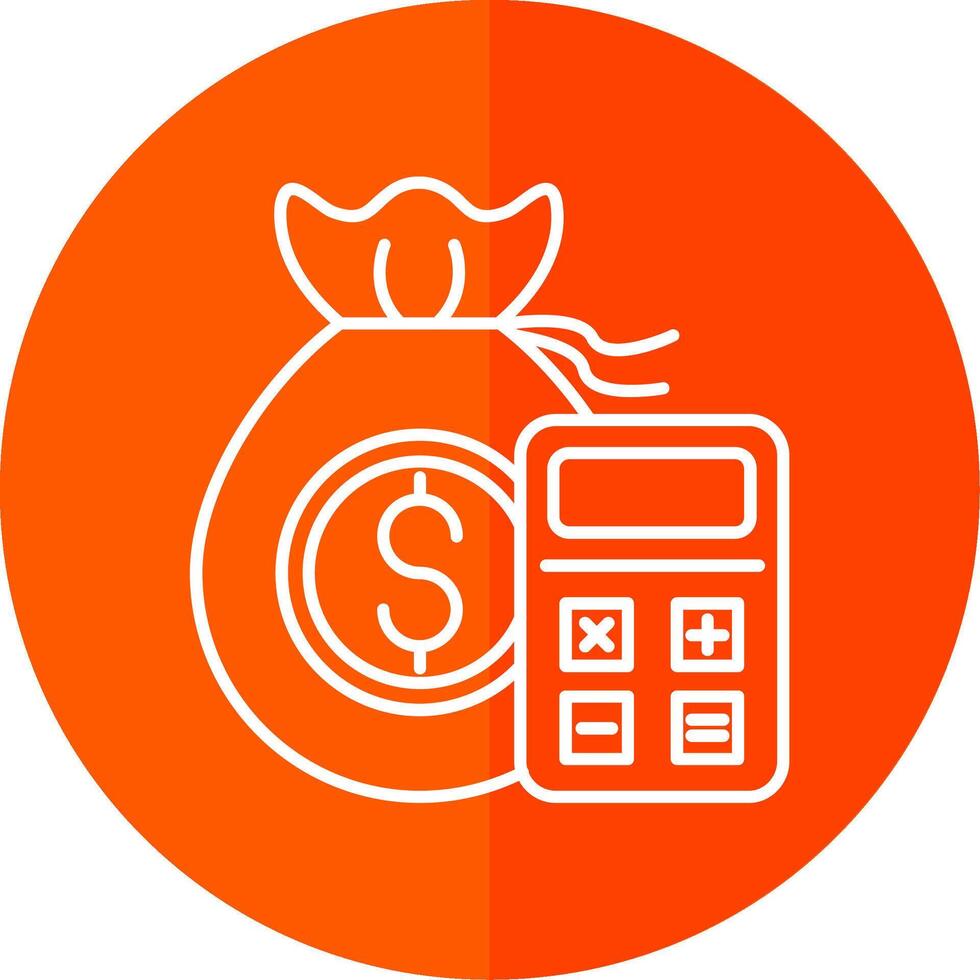 Budget Line Red Circle Icon vector