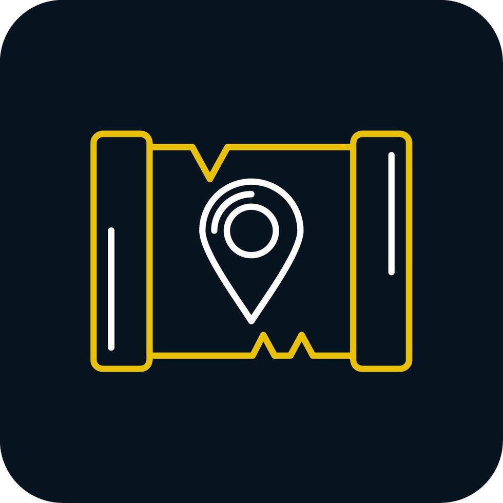 Map Line Yellow White Icon vector