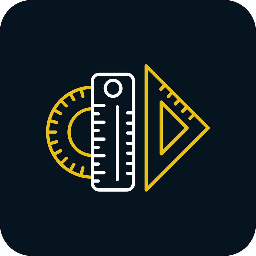 Ruler Line Yellow White Icon vector