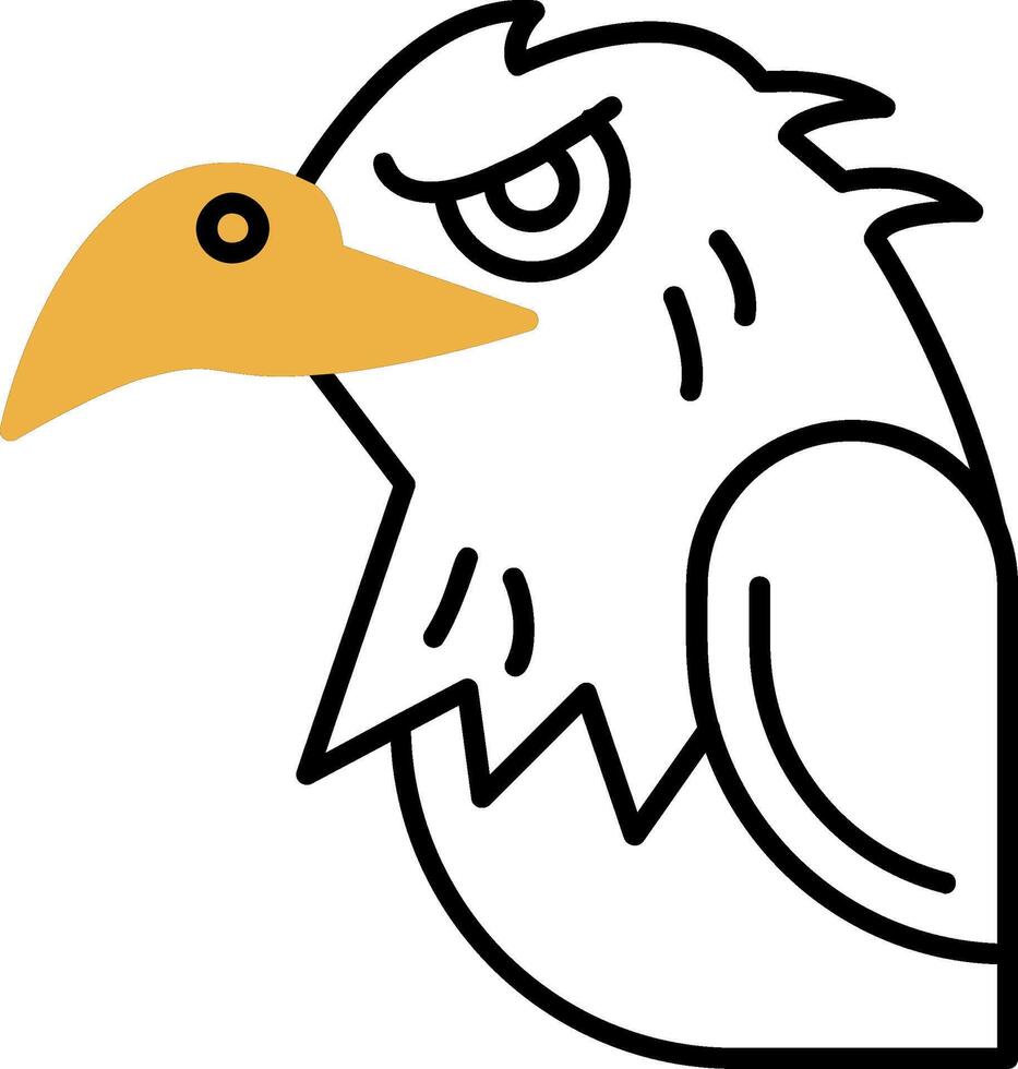 Eagle Skined Filled Icon vector