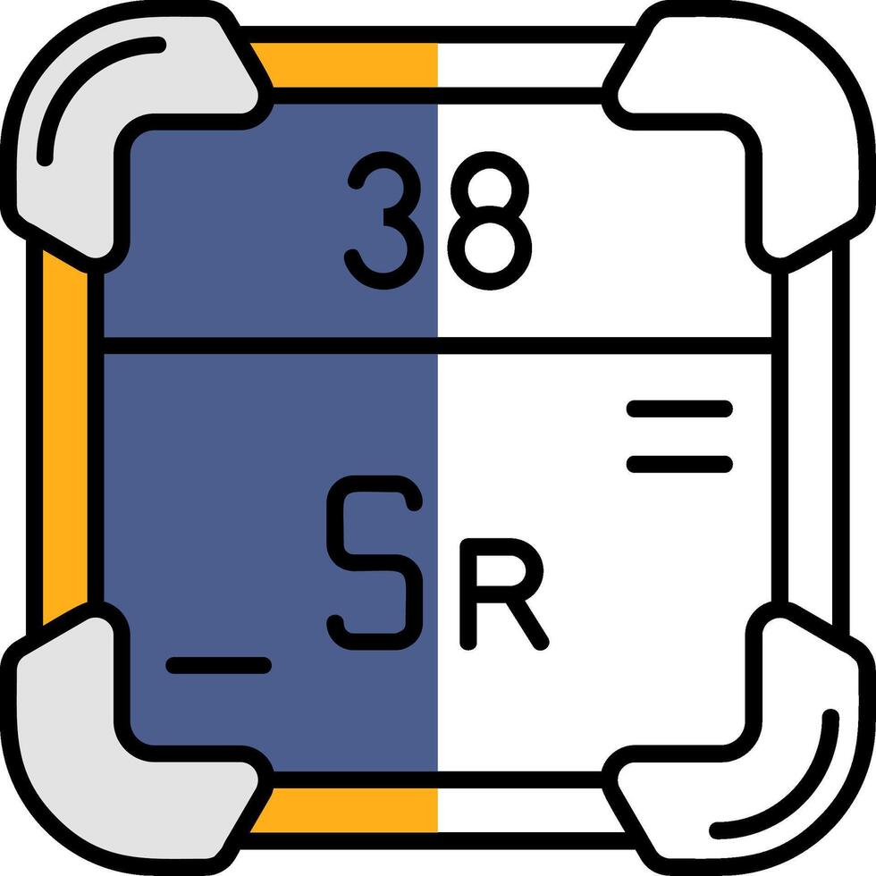 Strontium Filled Half Cut Icon vector