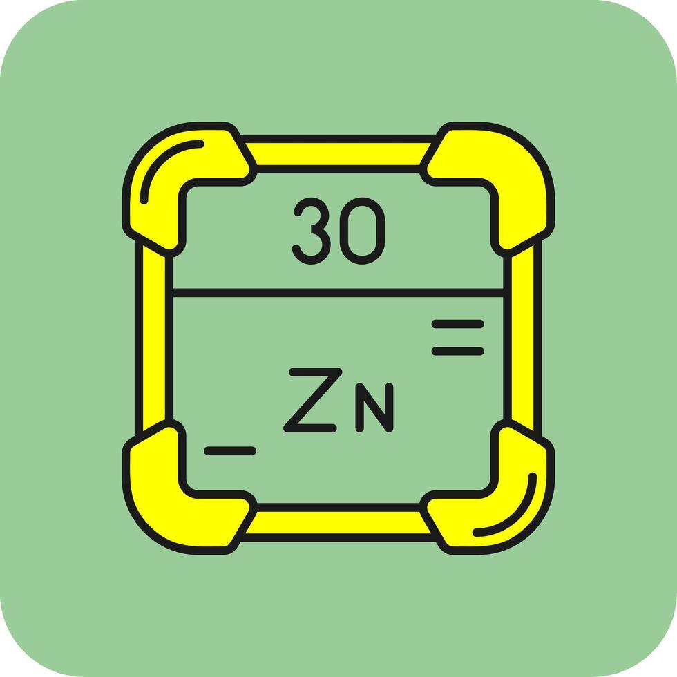 zinc lleno amarillo icono vector