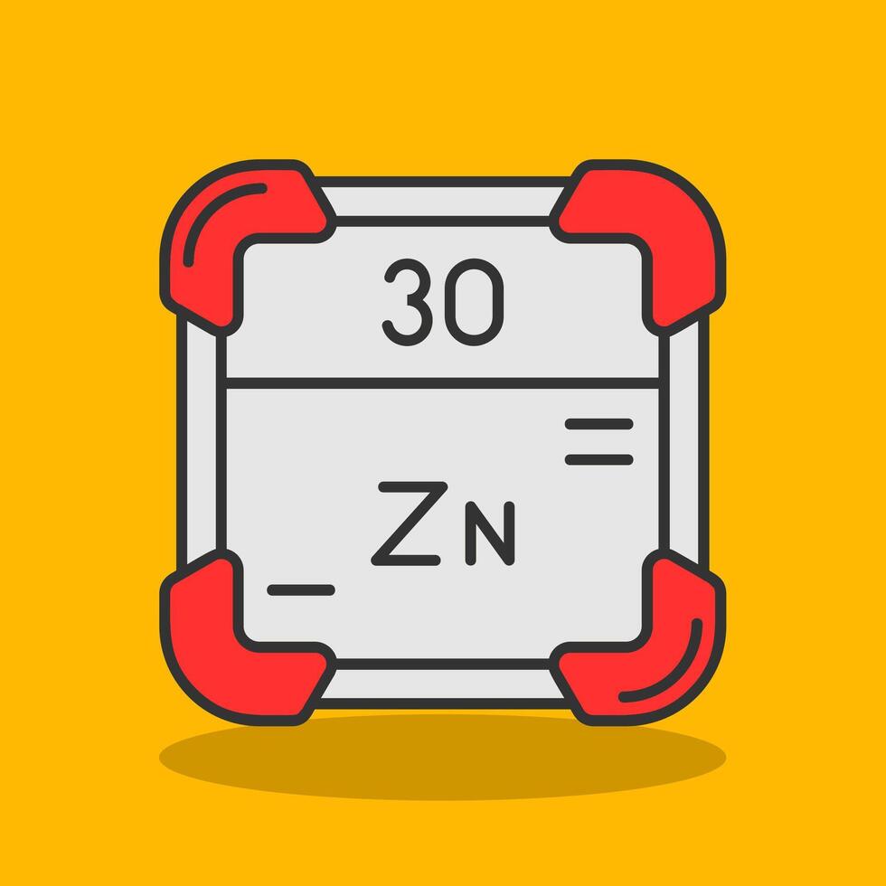 zinc lleno sombra icono vector