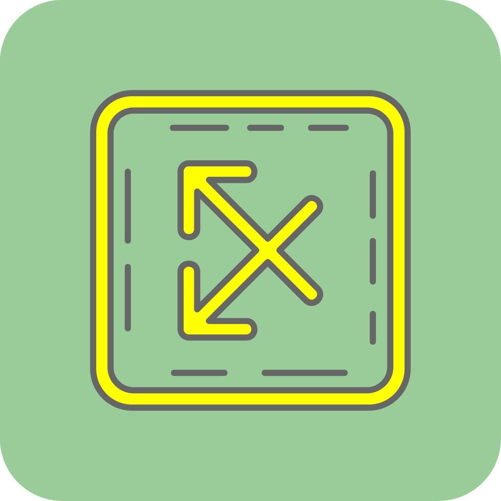 Intersect Filled Yellow Icon vector