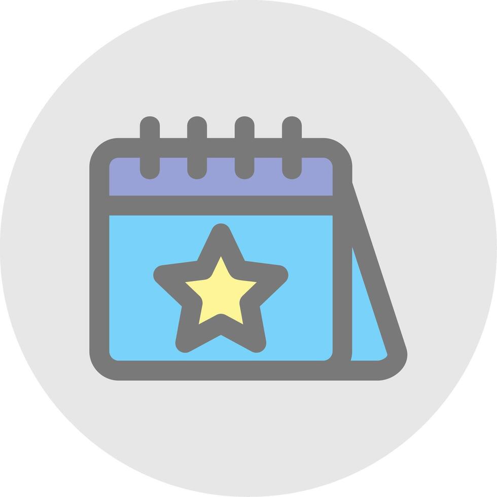 Calender Line Filled Light Circle Icon vector