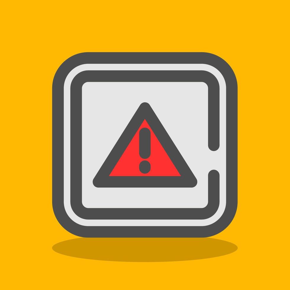 Alert Filled Shadow Icon vector