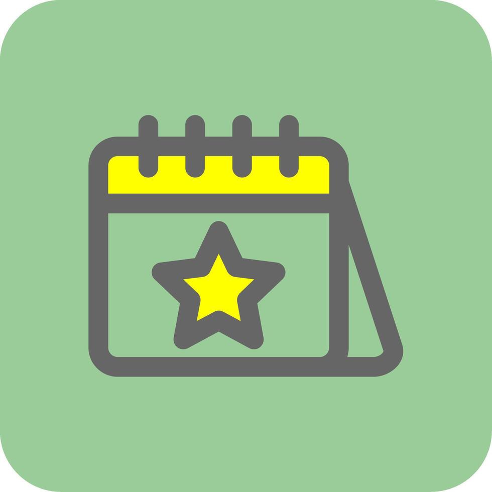 Calender Filled Yellow Icon vector