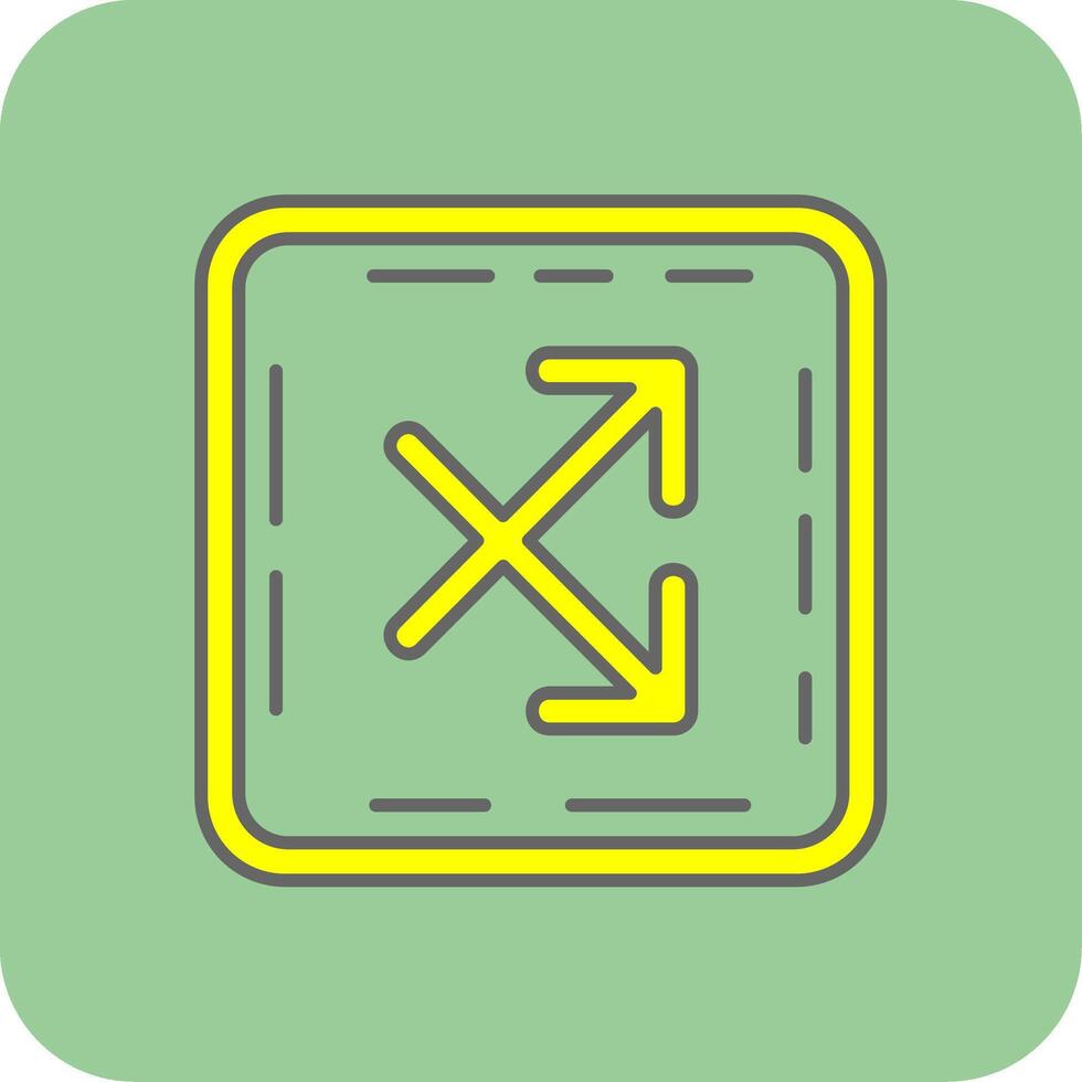 Intersect Filled Yellow Icon vector