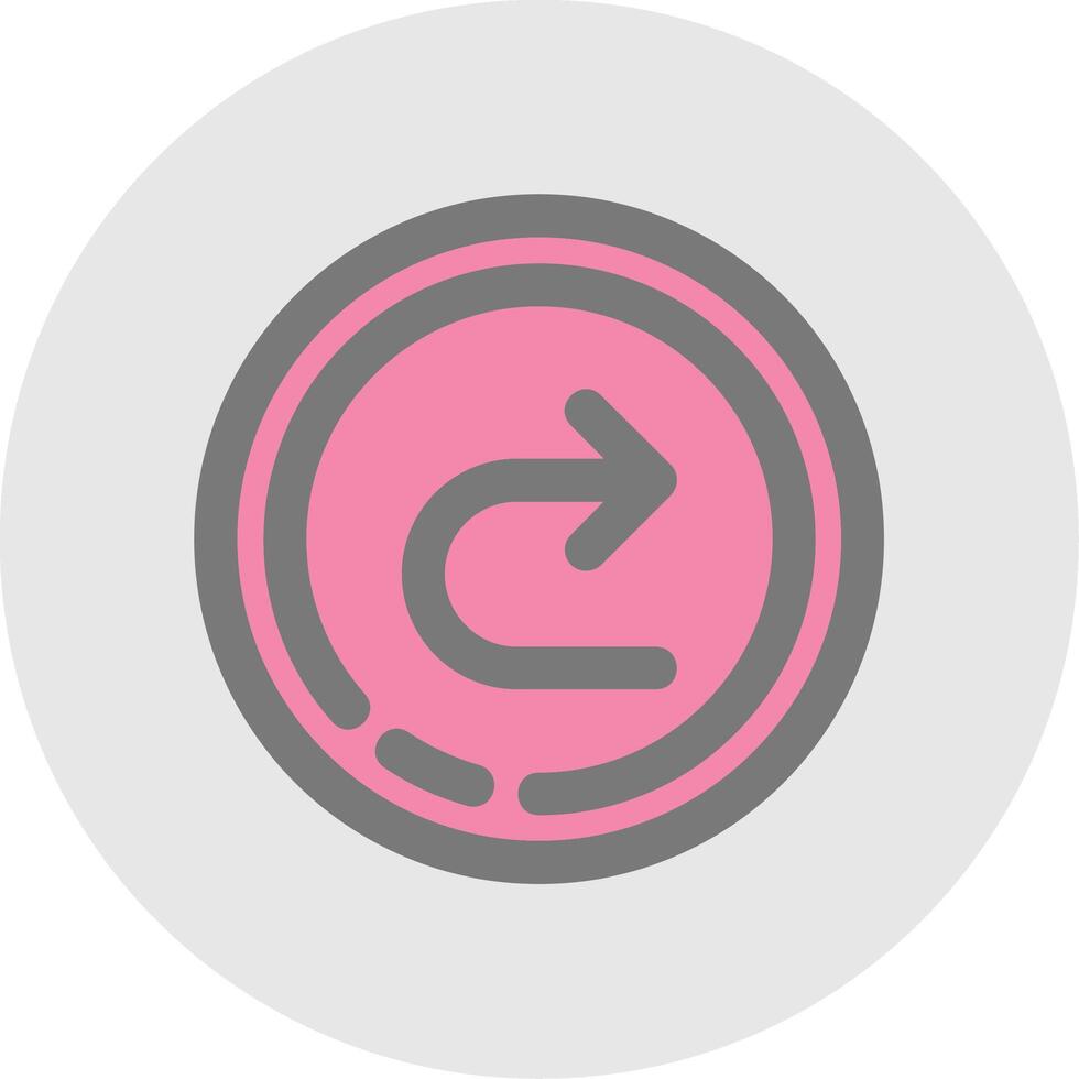 Forward Line Filled Light Circle Icon vector