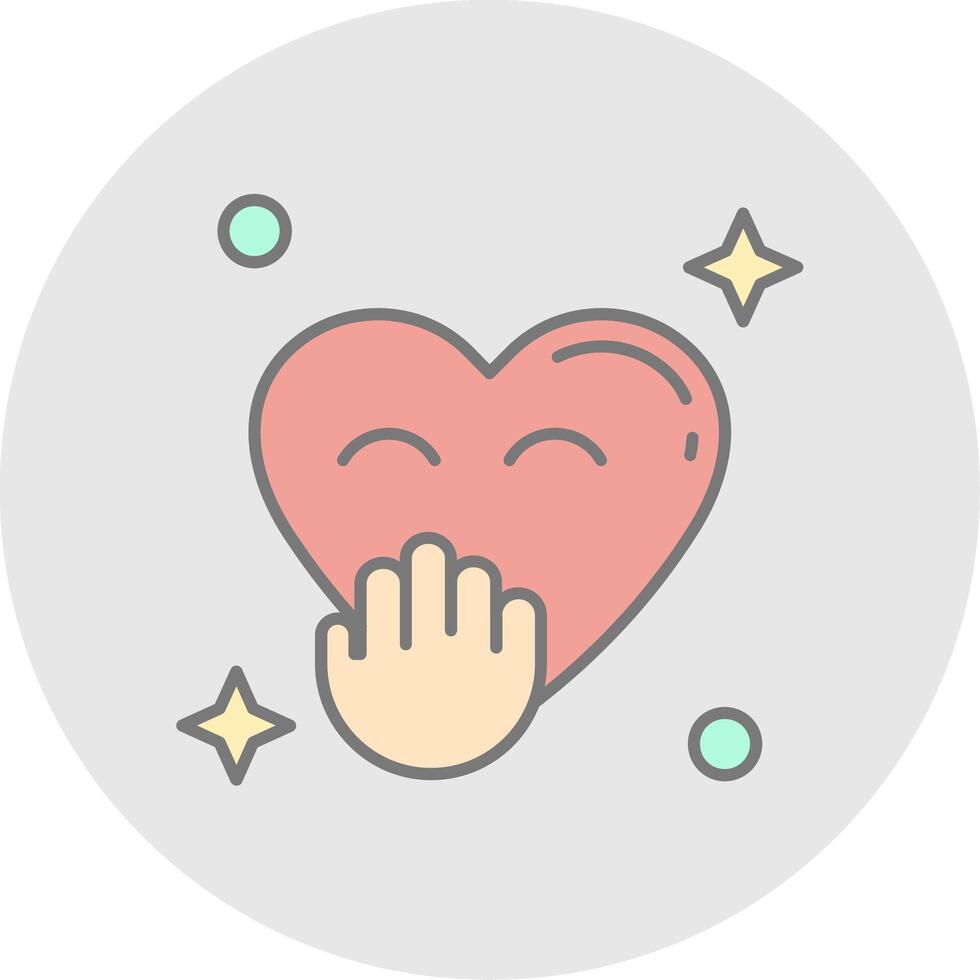 Blush Line Filled Light Circle Icon vector