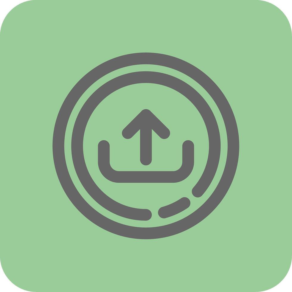 Upload Filled Yellow Icon vector