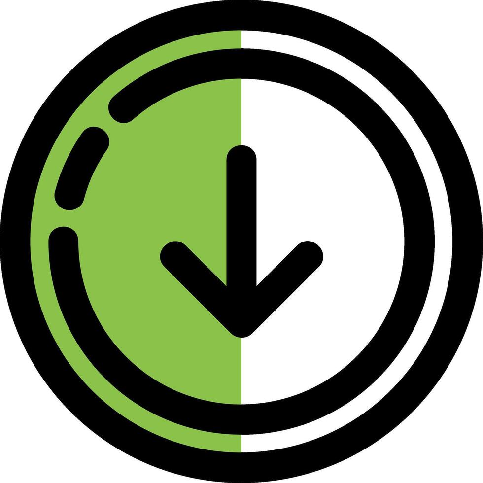 Down Filled Half Cut Icon vector