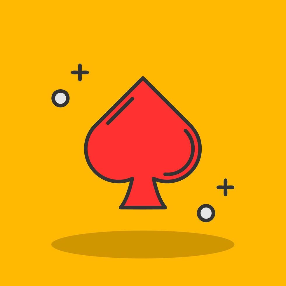 Spades Filled Shadow Icon vector