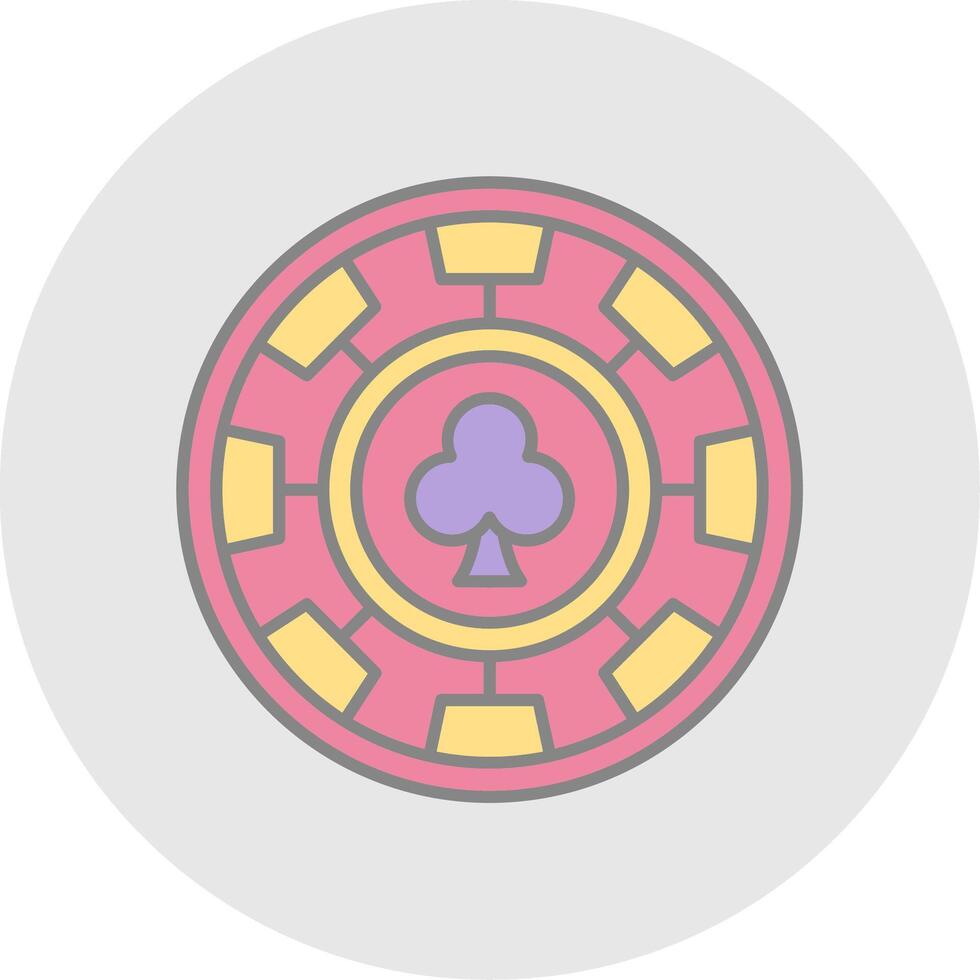 Chip Line Filled Light Circle Icon vector