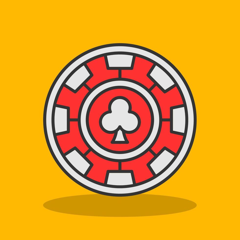 Chip Filled Shadow Icon vector