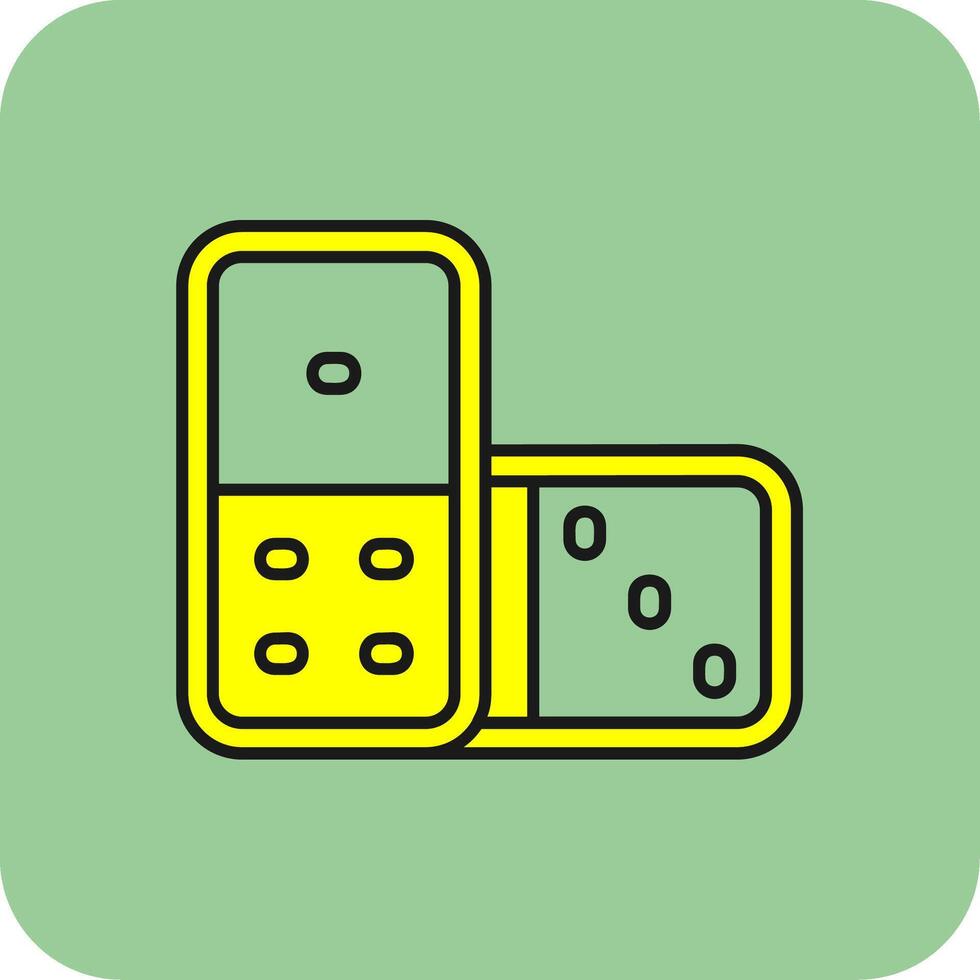 Domino Filled Yellow Icon vector