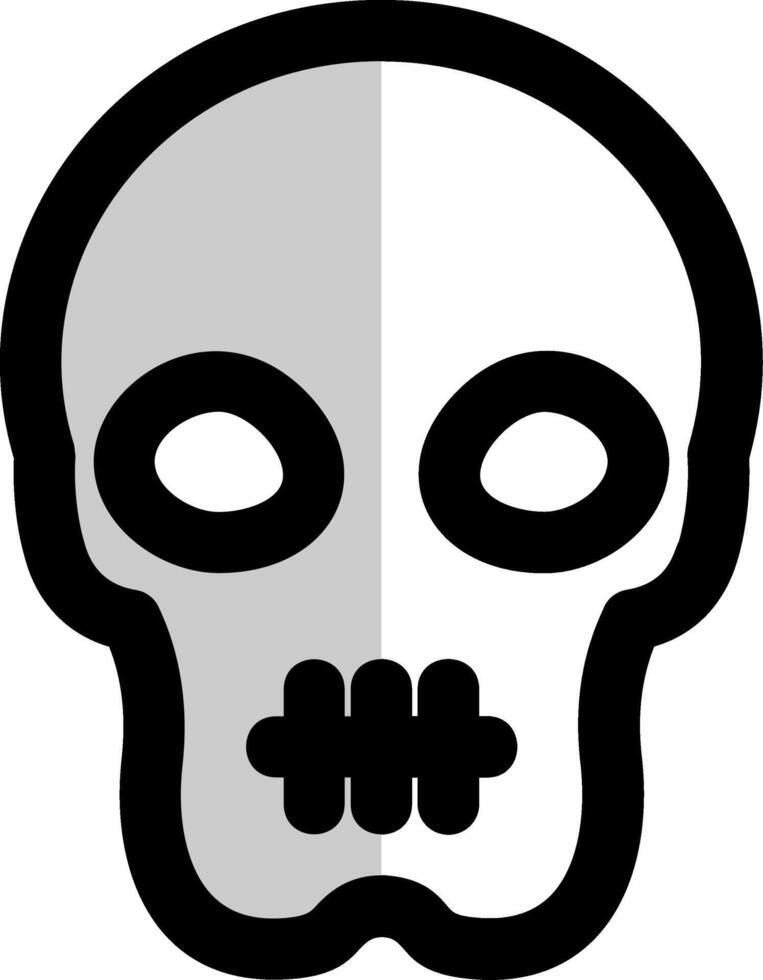 Skull Filled Half Cut Icon vector