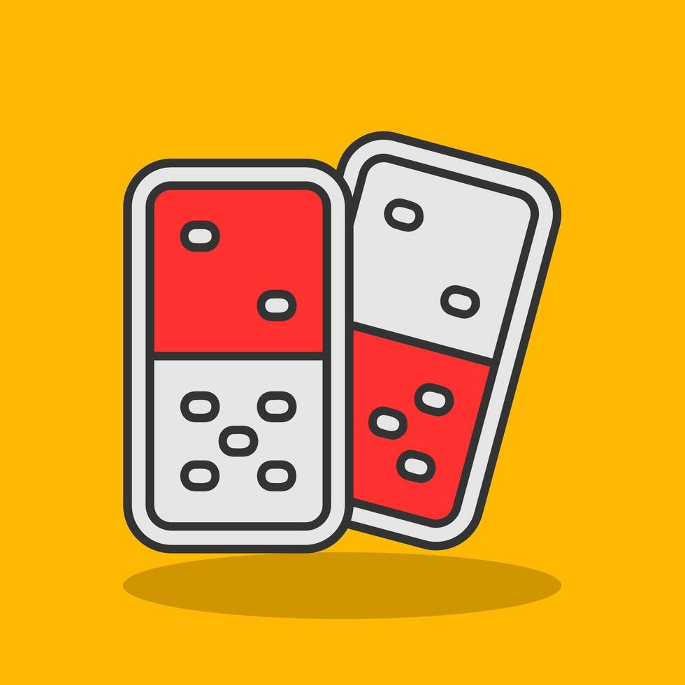 Domino Filled Shadow Icon vector