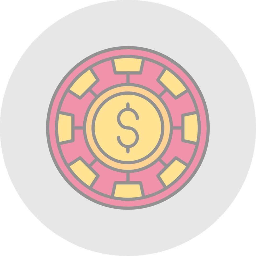 Chip Line Filled Light Circle Icon vector