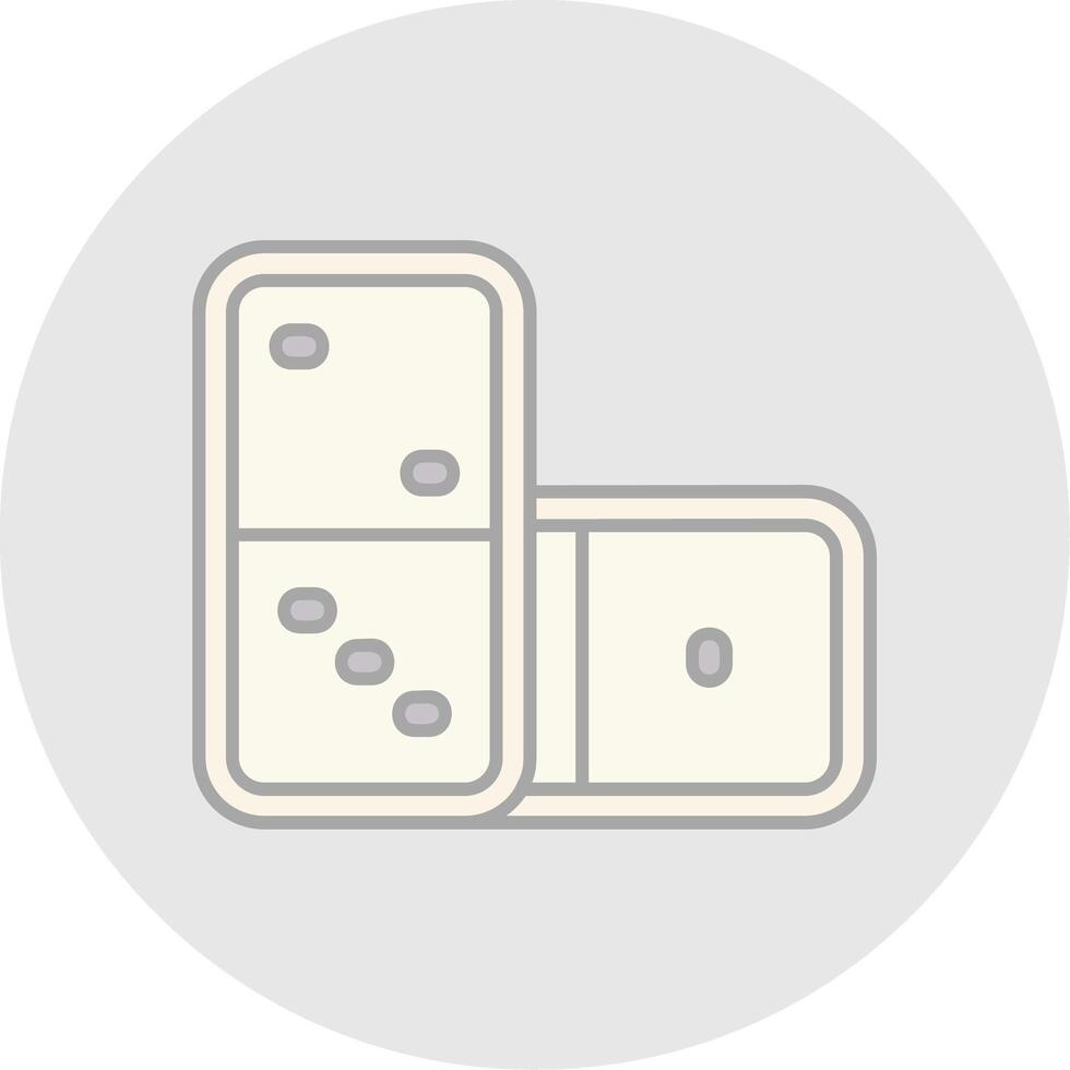 Domino Line Filled Light Circle Icon vector