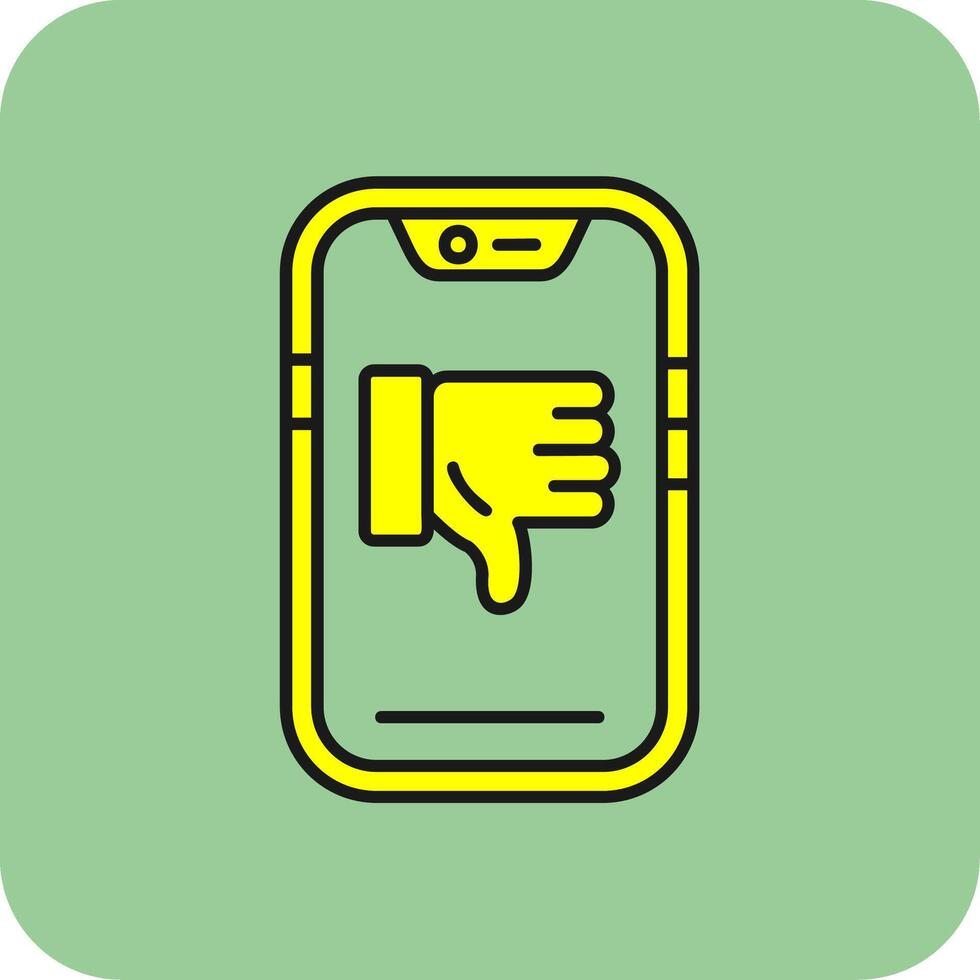 Dislike Filled Yellow Icon vector