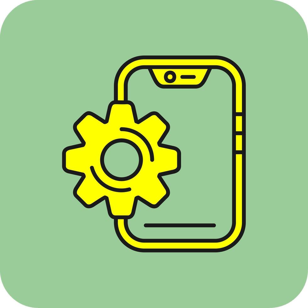 Setting Filled Yellow Icon vector