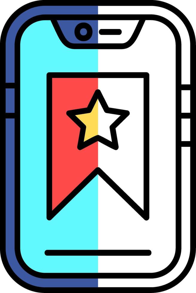 Bookmark Filled Half Cut Icon vector