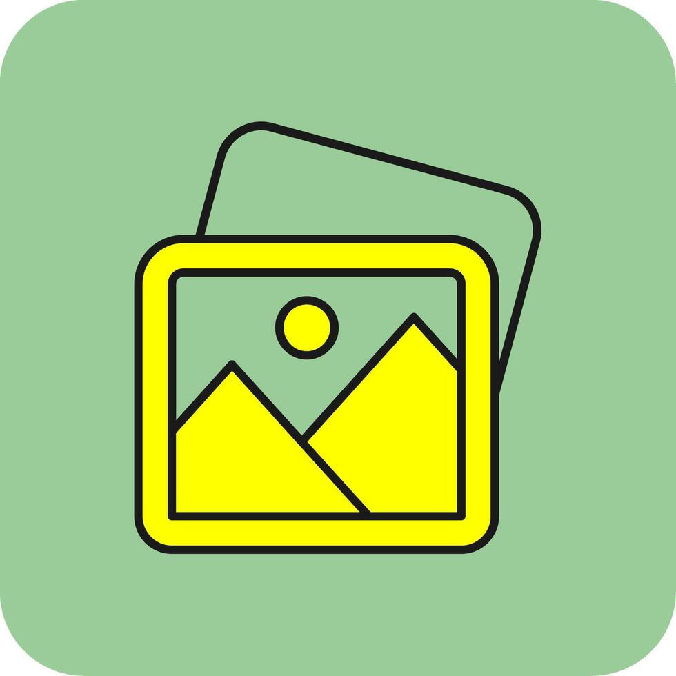 Picture Filled Yellow Icon vector